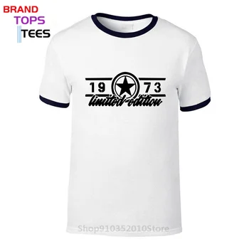 Derliaus Gimęs 1973 metais T-shirt Retro Nuostabus Vyrai, Negabaritinių Marškinėliai Pagaminti 1973 Visos Originalios Dalys, Prekės ženklo Drabužių