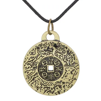 Derliaus Karoliai Savybes Feng Shui Pinigų Amuletas Karoliai Vintage Stiliaus Papuošalai Dovana Vyrams Moterims Senovės Vario Moneta