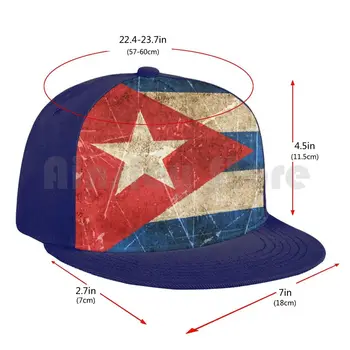 Derliaus Metų Ir Subraižyti Kubos Vėliava Beisbolo Kepuraitę Unisex Akių Atsitiktinis Spausdinti Reguliuojamas Kubos Vėliava, Kuba Kubos Kubos Vėliava