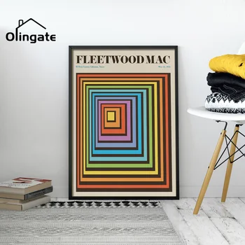 Derliaus Spalvinga Drobė, Tapyba be Rėmelio Retro Juosta Sienos Nuotraukas Fleetwood Mac Plakatas Vienas Gabalas, skirtą Kambarį Namuose Decoratio