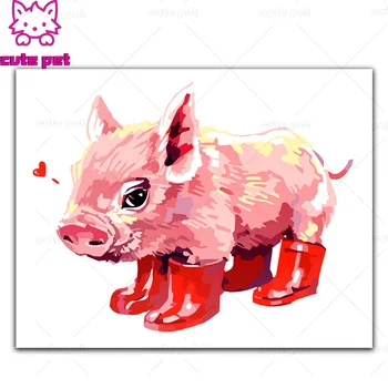 Diamond siuvinėjimo 3d Cute rožinė kiaulė 