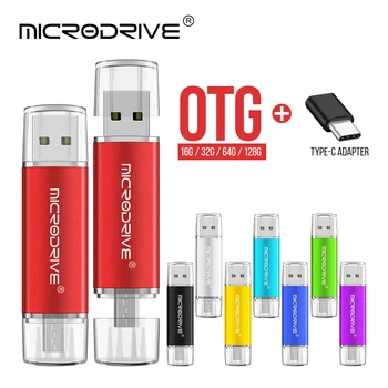 Didelės Spartos Pendrives OTG 3 in 1 USB 2.0 Smartfon Flash Drive 8GB 16GB 32GB 64GB 128GB Metalo Pritaikyti LOGOTIPĄ, Memory Stick