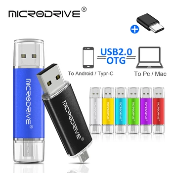 Didelės Spartos Pendrives OTG 3 in 1 USB 2.0 Smartfon Flash Drive 8GB 16GB 32GB 64GB 128GB Metalo Pritaikyti LOGOTIPĄ, Memory Stick