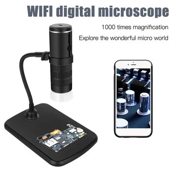 Didinamasis stiklas WiFi Tikrinimo Įrankiai 1000X LED USB Mobiliojo Telefono Mikroskopu 1080P HD Wi-fi, Skaitmeninis Elektronų Smartfon