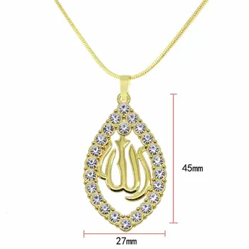 Didmeninė Aukso/rožinė aukso Spalvos Allah Pakabukas Karoliai Moterų ir Vyrų Papuošalai Artimųjų Rytų/Musulmonų/Islamo Arabų Ahmed