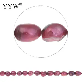 Didmeninė perlai bulvių gėlavandenių perlų karoliukus, natūralus raudonasis klasės 10-11mm 0,8 mm 15 colių papuošalai priėmimo 