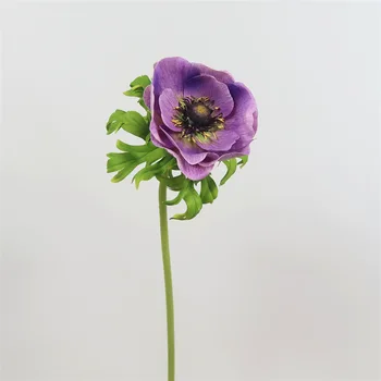 Dirbtinis Anemone Gėlių Aukštos Kokybės PU Nekilnojamojo Touch Dia 11cm Didelė Prabanga Dekoratyvinės Gėlės