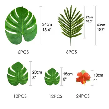 Dirbtinių Augalų Palmių Tropinių Augalų Lapai Havajų Dekoracijos 