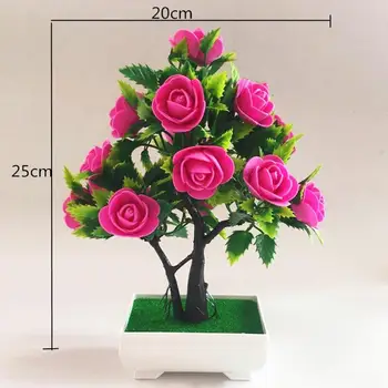 Dirbtinių Gėlių, Augalų, Rožių Vazoninių Bonsai Biure Sodo Darbalaukio Ornamentu Dekoro Dirbtinių Rožių