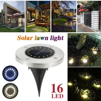 Disko Žibintai Žemės Lempos Palaidotas Light Saulės Energijos LED 16 Patvarus, Ekologiškas Latako Sode Paklotai Saugumo Gatvė Lauko