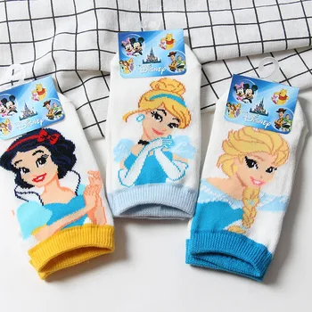 Disney cartoon vaikų kojinės mergaitėms medvilnės 3-5-7-10 metų kojinės pavasarį ir rudenį vasarą dideli berniukai plonas plonas princesė kojinės