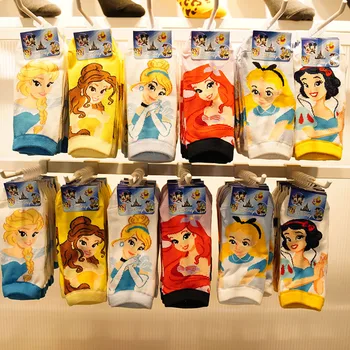 Disney cartoon vaikų kojinės mergaitėms medvilnės 3-5-7-10 metų kojinės pavasarį ir rudenį vasarą dideli berniukai plonas plonas princesė kojinės