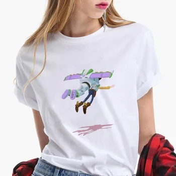 Disney Marškinėliai Vasaros trumpomis Rankovėmis Atsitiktinis Balta O-kaklo Tshirts Žaislų Istorija Harajuku Animacinių filmų Grafinis T-shirts Moterų Drabužiai