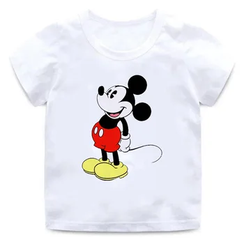 Disney Mickey Minnie T-shirt Vasaros Vaikų Berniukų Marškinėliai Kūdikių Mergaičių Tees Viršūnes Animacinių filmų Mielas trumpomis Rankovėmis Drabužius, Vaikų Drabužiai