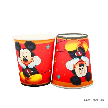 Disney Mickey Mouse Animacinių Filmų Tema Vienkartiniai Indai Gimtadienio Dekoracijas Reikmenys Popieriniai Puodeliai Plokštės Vystymo Kūdikių Dušas