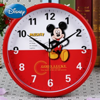 Disney Mickey Mouse Kortelės Sieninis Laikrodis Kambarį Ultra-quiet Sienos Žiūrėti Vaikų Animacinių filmų Miegamasis Paprastas Laikrodis Kvarcinis Laikrodis