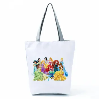 Disney Princesė Snieguolė Spausdinti Pečių Maišą Nešti Ekologinio Daugkartinio Naudojimo Pirkinių Krepšys Paplūdimio Krepšys Didelės Talpos Rankinėje Mergina, Moteris Dovaną