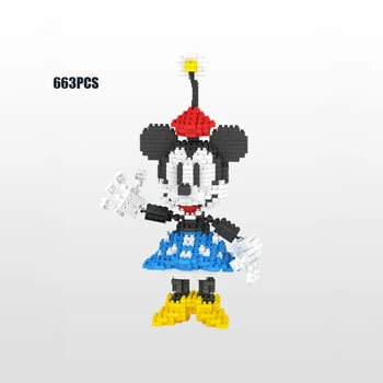 Disney world parkas duomenys micro deimantų blokai Disneilendas Mickey Minnie mouse pastatas, mūrinis žaislų, animacinių filmų nanobrick vaikams