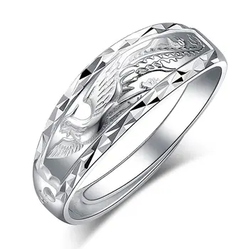 Dizaineris originalus naujas sidabro inkrustacijos atidarymo reguliuojamas žiedo vyrų ir moterų drakonas ir feniksas klasikinis tendencija papuošalai