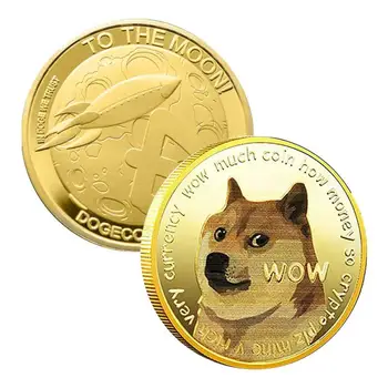 Doge Monetas Aukso Dogecoin Progines Monetas Kawaii Šuo Shiba Inu Žinomas Šypsenėlių Surinkimo Atminimo Suaugusių Vaikų Žaislas