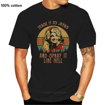 Dolly Parton Erzinti Tai, Kad Jėzus Ir Purškimo Ji velniškai Ponios T-Shirt Medvilnės S-3 VNT.