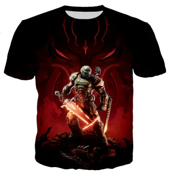 Doom T-marškinėliai Vyrams, Moterims Vasaros Mados Žaidimas 3D Spausdinti marškinėliai Harajuku Stilius Atsitiktinis Marškinėlius Streetwear Negabaritinių Tee Viršūnės