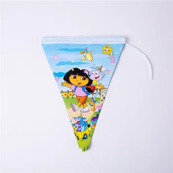 Dora Explorer temą vaikų vienkartiniai šalies stalo gimtadienio apdailos staltiesė popierinius puodelius ir lėkštutes baby shower