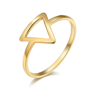 DOTIFI Moterų Žiedas Minimalistinio 316L Nerūdijančio Plieno Papuošalai, Aukso Spalvos Geometrijos ažūrinės figūrinių Trikampis Piršto Šalis Dovana R289
