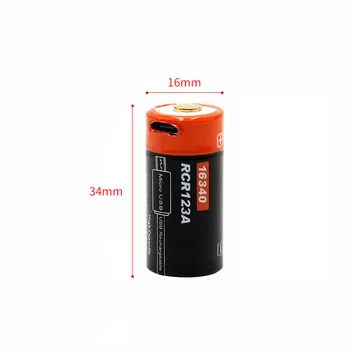 Doublepow 16340 ličio baterija 3.7 V 650mAh ryškus žibintuvėlis CR123A Baterija USB įkrovimo baterija (akumuliatorius