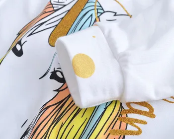 Drabužiai naujagimiams Baby girl drabužiai nustatyti, 2021 m. Pavasarį Vienaragis Long Sleeve T-shirt + Polka Dot Kelnės + Turbaną vaikiški drabužiai komplektas