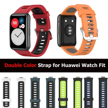 Dviejų Spalvų Silikono Juostos Huawei Žiūrėti Tilptų Dirželis Kvėpuojantis Watchband Accessories Apyrankę, Huawei Tinka Smart Dirželis Žiūrėti