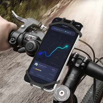 Dviračių Telefono Turėtojas Motociklo Silikoninis IPhone 12 11 Pro Max 7 8 Plus X Xr Xs Mobiliojo Telefono Stovas Dviratį GPS Segtuko Greitai Mount