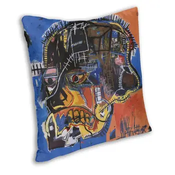 Dvivietė Pagalvėlė Padengti dvipusės Spausdinti Jean Michel Basquiat Meno Grindų Pagalvės užvalkalą už Kambarį Mados Užvalkalas Apdaila