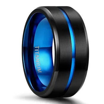 EAMTI Titano Žiedas 6 mm, 8 mm, 10 mm, Mėlyna Centras 