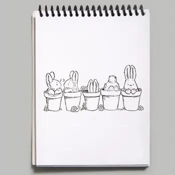 Easter Bunny Vazoninių Augalų Silikono Aišku, Antspaudas Stamp 