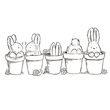 Easter Bunny Vazoninių Augalų Silikono Aišku, Antspaudas Stamp 