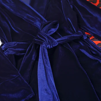 Elegantiškas, Švelnus Chalatas Moterims Ilgomis Rankovėmis Sleepwear Moterų Pajama Komplektai Megzti Kietas Apdaras Moteris Varčias Šiltą Pavasarį Ilgai Skraiste