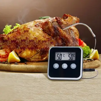 Elektroninis LCD Digital Maisto Termometras, kepsnių ant grotelių Mėsos Zondas Temperatūros Signalizacija, Virtuvė ir Kepimo Laikmatis Orkaitės Temperatūros Indikatorius Įspėjimo