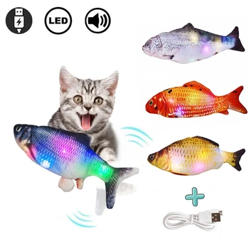 Elektros Modeliavimas Žuvų Elektroninių Naminių Kačių Žaislas USB Įkrovimo Modeliavimas Žuvų Žaislai, Šunų Kačių Kramtomoji Žaisti Kramtymas Prekes