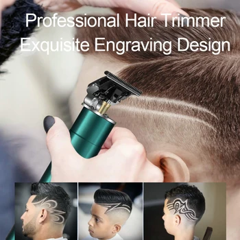 Elektros Profesionali Plaukų Clipper Žalia USB Įkraunama Plaukų Žoliapjovės Vyrų Baldheaded Kirpykla Belaidžius Plaukų Pjovimo Mašina