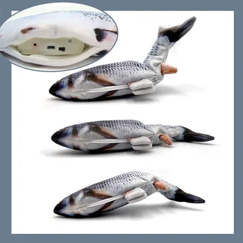 Elektros Žuvų Katė Žaislas Augintiniui 3D Modeliavimas Žuvų Minkštas Pliušinis Drebulys Žuvis, Įdaryti Žaislas Interaktyvus Šokių Žuvų Žaisti Minkštas Žaislas Katė