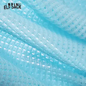 ELFSACK Kietas Grynas Elegancija Vieną Krūtinėmis Mezgimo Atsitiktinis Moterų susagstomi megztiniai 2021 M. Vasarą ELF Trumpas Rankovės Pagrindinio Kasdien Trikotažas