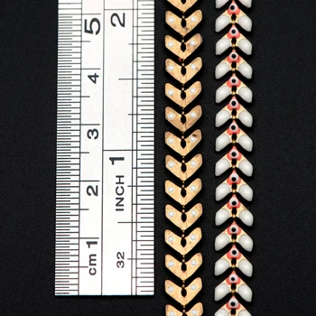 Emalio Žalvario Grandine 6.4 mm, blogos Akies Grandinės, Eglute Žuvų kaulų Dizaineris Grandinės (#LK-319-1)/ 1 Metras=3.3 ft