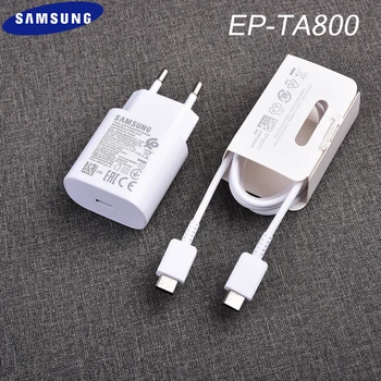 EP-TA800 Originalus Samsung Note 20 10 25W Super Greitas Įkroviklis Adapteris PD Įkroviklis 100/150/200cm USB C Su USB C Linija S20 FE S20+