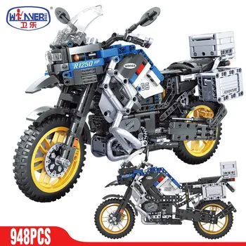 ERBO Techninius Motociklo ir automobilio Modelio, Statyba Blokai Greičio Lenktynių automobilio Miesto Transporto SS Motociklą Plytų Rinkiniai Žaislai Vaikams