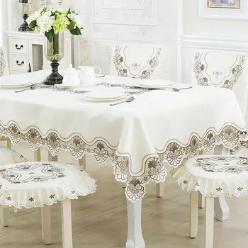 Europoje prabangių siuvinėta staltiesė stalo valgomasis stalas padengti staltiesė vestuvių 213 Raudona gėlė, kėdė padengti namų tekstilės