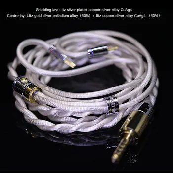 FENGRU HAKUGEI White Dragon Ausinės atnaujinti kabelis 2Pin 0.78 mm MMCX aukso, sidabro, paladžio, vario advanced elementas hibridinis kabelis
