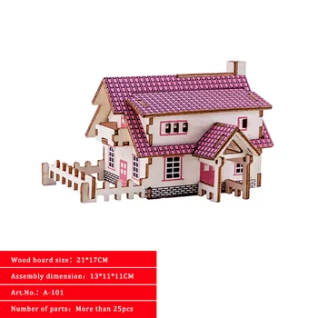 FEOOE Medinis Pastatas 3d Nedidelis Namas Grožio Namai Dėlionės Lazerio Versija, Vaikų Ankstyvojo Lavinimo Švietimo Žaislai LAZ