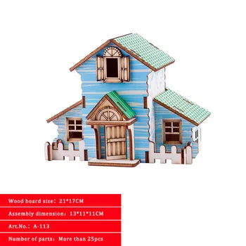 FEOOE Medinis Pastatas 3d Nedidelis Namas Grožio Namai Dėlionės Lazerio Versija, Vaikų Ankstyvojo Lavinimo Švietimo Žaislai LAZ