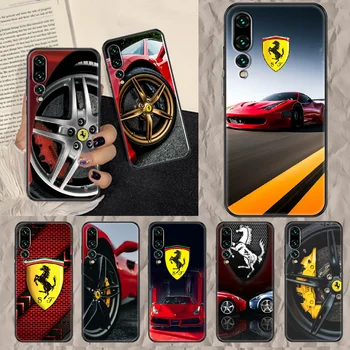 Ferraries sporto Automobilį, Telefoną atveju Huawei P Mate P10 P20 30 P40 10 20 Smart Z Pro Lite 2019 juoda silikono svarbiausias meno funda minkštas